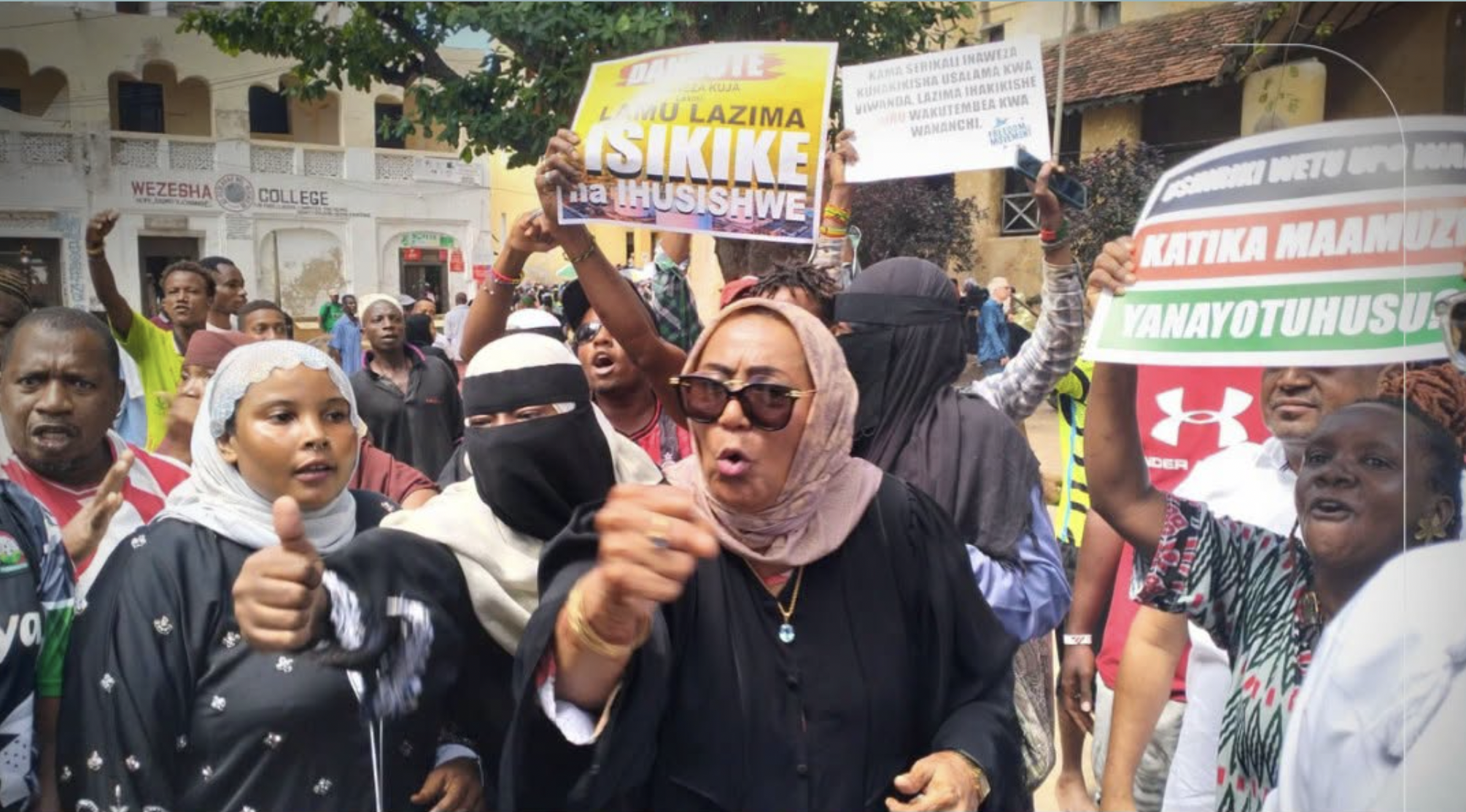 Kenyan Lamu residents protest before the launch of the Aliko Dangote’s $16 billion oil refinery Kenyan Lamu residents protest before the launch of the Aliko Dangote’s $16 billion oil refinery